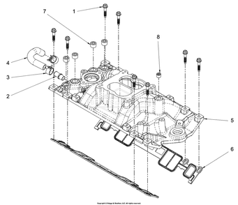 Engine Group - Intake Manifold Diagram and Parts List for 076660-01  Briggs and Stratton Generator